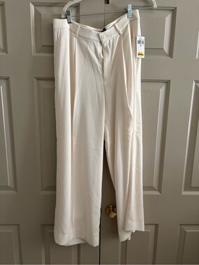 Lauren Ralph Lauren Cream Wide-Leg Trousers